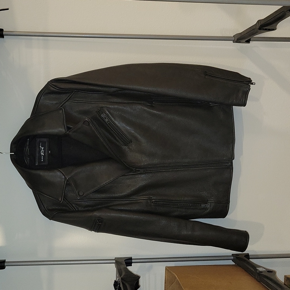 Black Rivet Black Leather Biker Jacket Gem